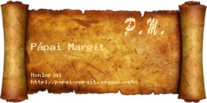 Pápai Margit névjegykártya